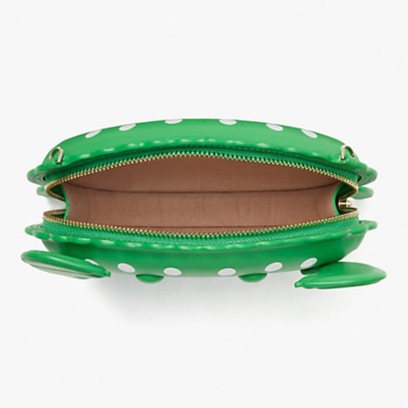 NWT Kate Spade Shelly Crab Novelty Crossbody Green White Polka Dots - Picture 6 of 7